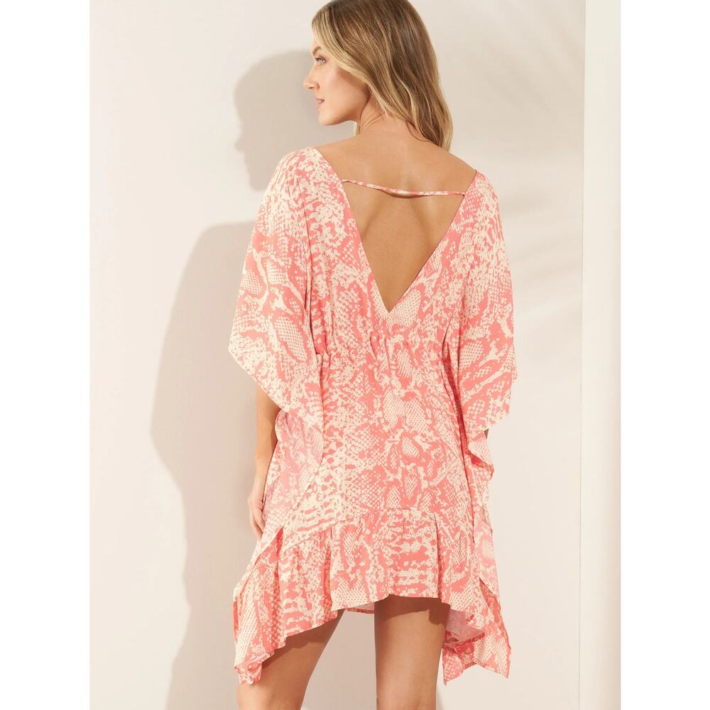 Maaji Spirit Animal Bluebell Kaftan Coral Cream Animal Print L NWT - Picture 3 of 16